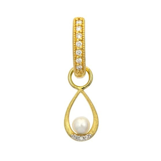 SINGLE | Petite Pearl Tear Drop Charm YG
