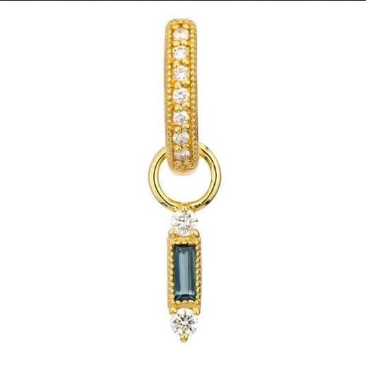 SINGLE | Petite London Blue Topaz Baguette Earring Charm