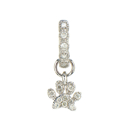 Petite Diamond Pave Paw Earring Charm