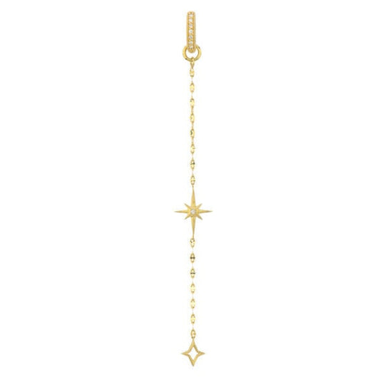 SINGLE | Petite Double Dangling Constellation Chain Yellow Gold