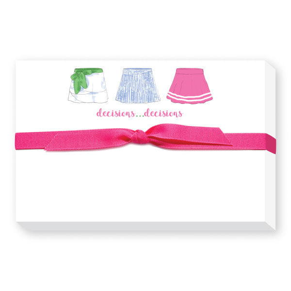 Tennis Skirts Pudgy Notepad