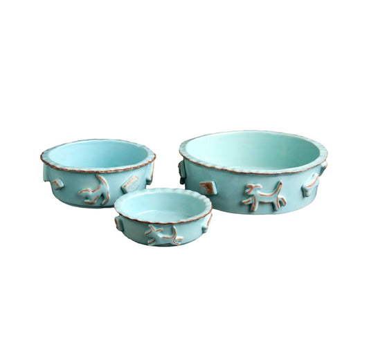 Baby Blue Large Dog Bowl