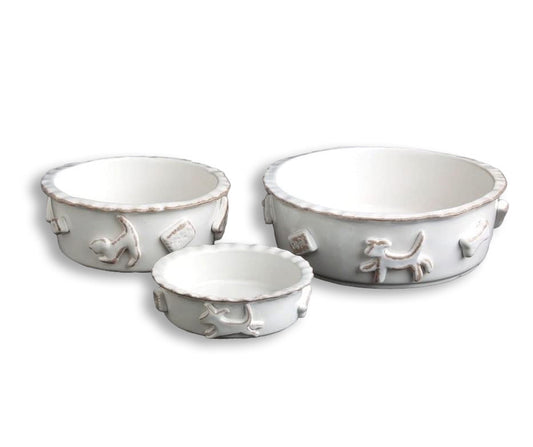 Small French White Dog Bowl