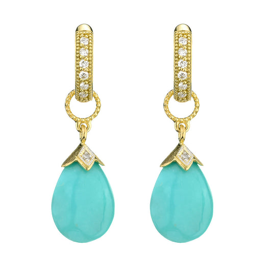 Pear Shape Turquoise Briolette Earring Charms