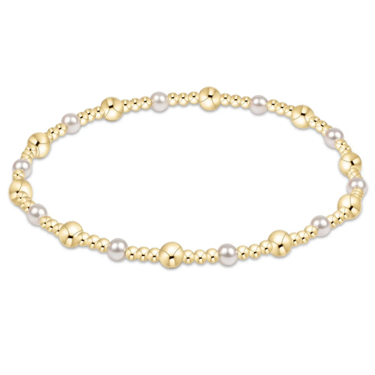 eNewton Classic Pearl Gold Sincerity 4mm Bead Bracelet
