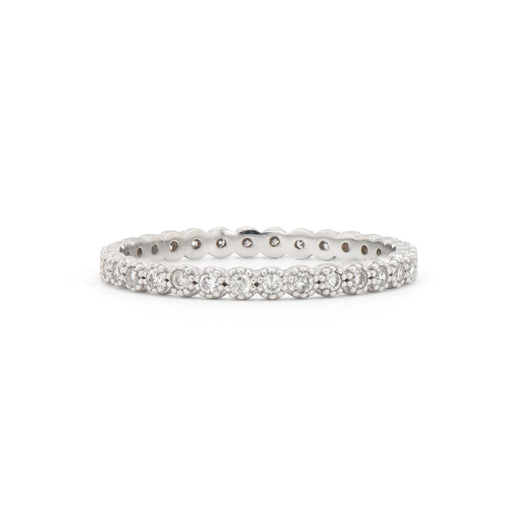 Petite Bezel Diamond Band White Gold