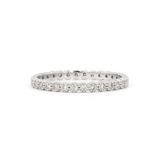 Petite Bezel Diamond Band White Gold