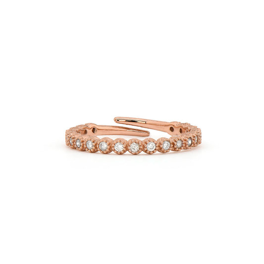 Petite Bezel Diamond Midi Ring Rose