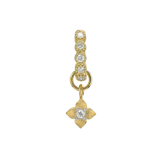 Petite Brushed Diamond Flower Charm