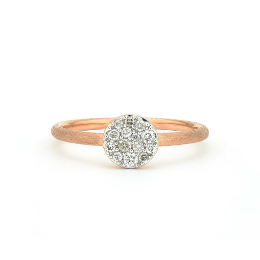 Petite Pave Circle Band Ring Rose Gold