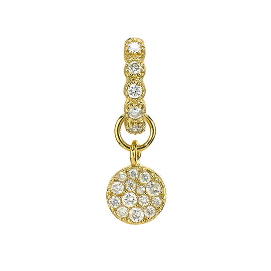 SINGLE Petite Pave Circle Earring Charm YG