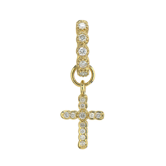 SINGLE | Petite Pave Diamond Cross Charm YG