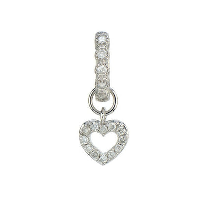 Petite Pave Open Heart Charm