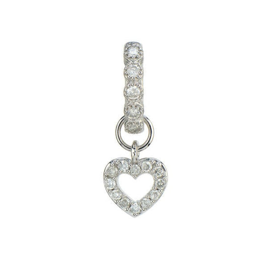 Petite Pave Open Heart Charm