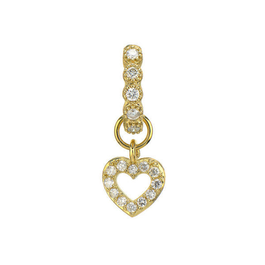 Petite Pave Open Heart Charm