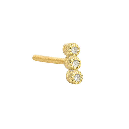 SINGLE | 3 Diamond Stud Earring YG