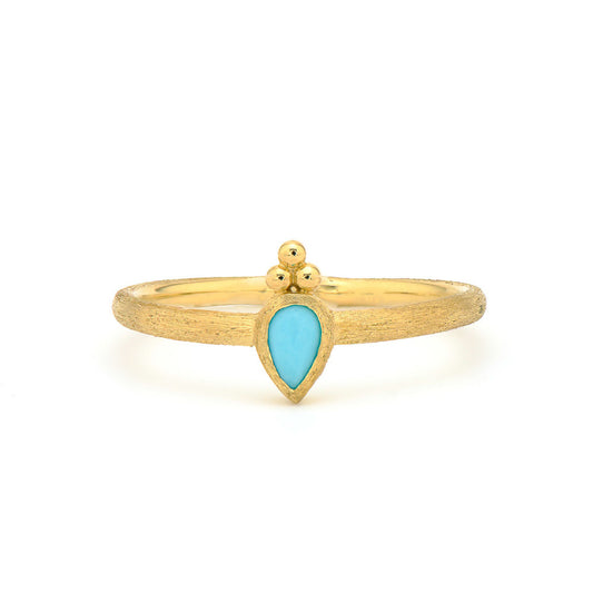Petite Turquoise Pear Quad Band