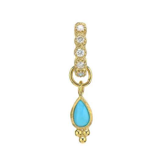 Petite Turquoise Pear Quad Charm