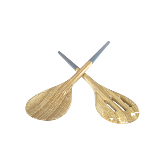 Bamboo Classic Refined Server Set | 12.8in Nature Grey