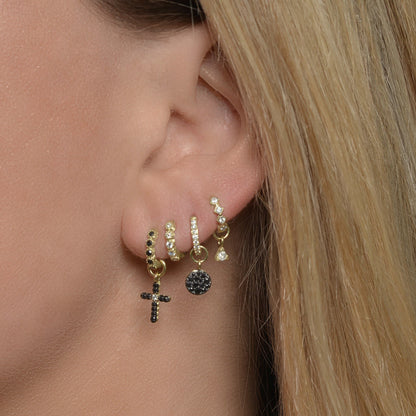 SINGLE | Petite Bezel Hoop Earring White Gold