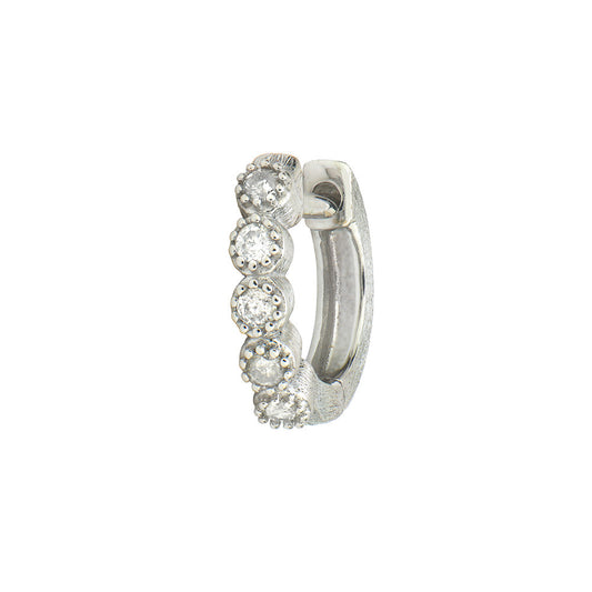 SINGLE | Petite Bezel Hoop Earring White Gold