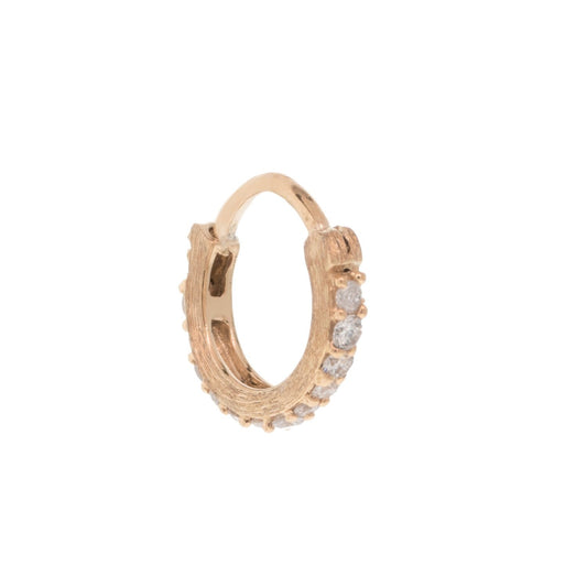 Petite Pave Diamond Hoop Rose Gold