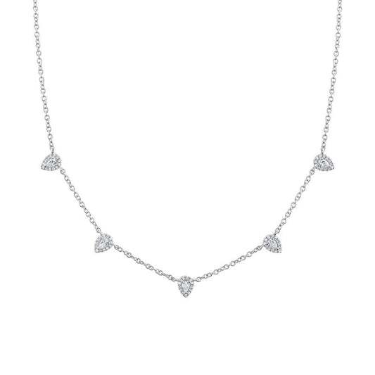 Diamond Necklace | 14k White Gold .54c