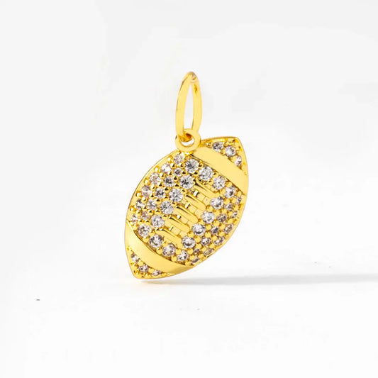 Pave Football Charm Pendant