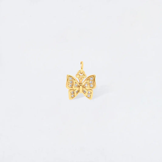 Crystal Double Winged Butterfly Charm Pendant