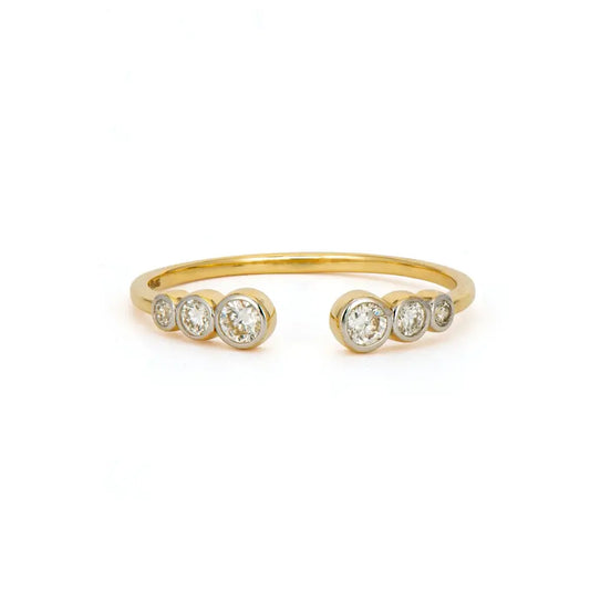 Graduated Open Diamond Bezel Ring | .22c S6.5 14k