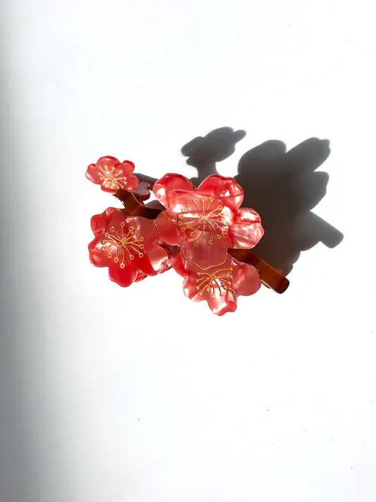 Hand Painted Claw Clip | Plum Blossom