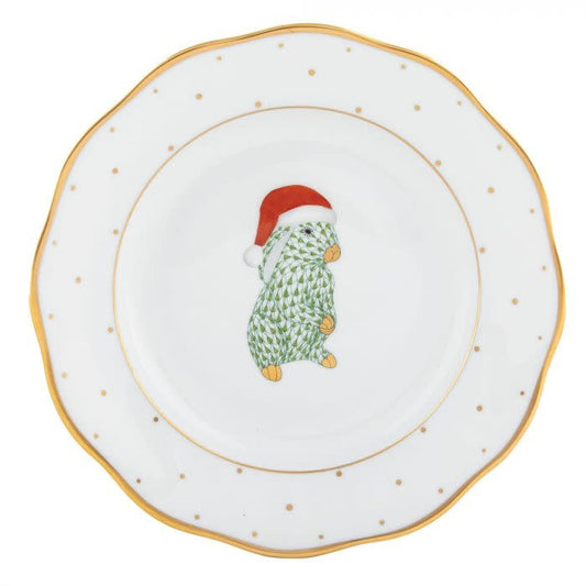 Herend Christmas Dessert | 8.25in Santa Bunny