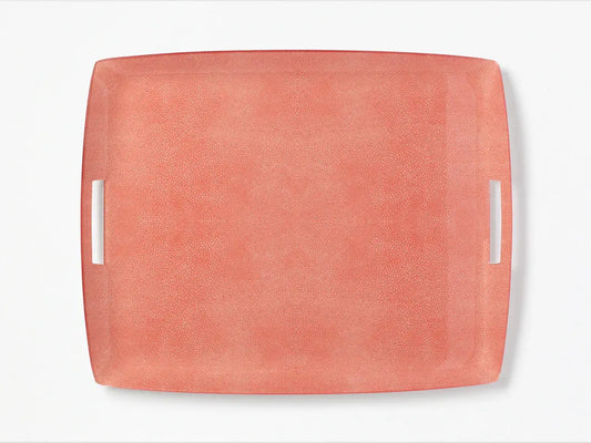 XL Acrylic Serving Tray With Handles| 21x17in Coral