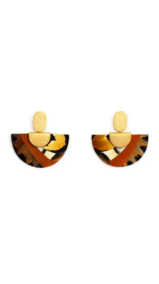 Brackish Taggart Demi Drop Feather Earrings