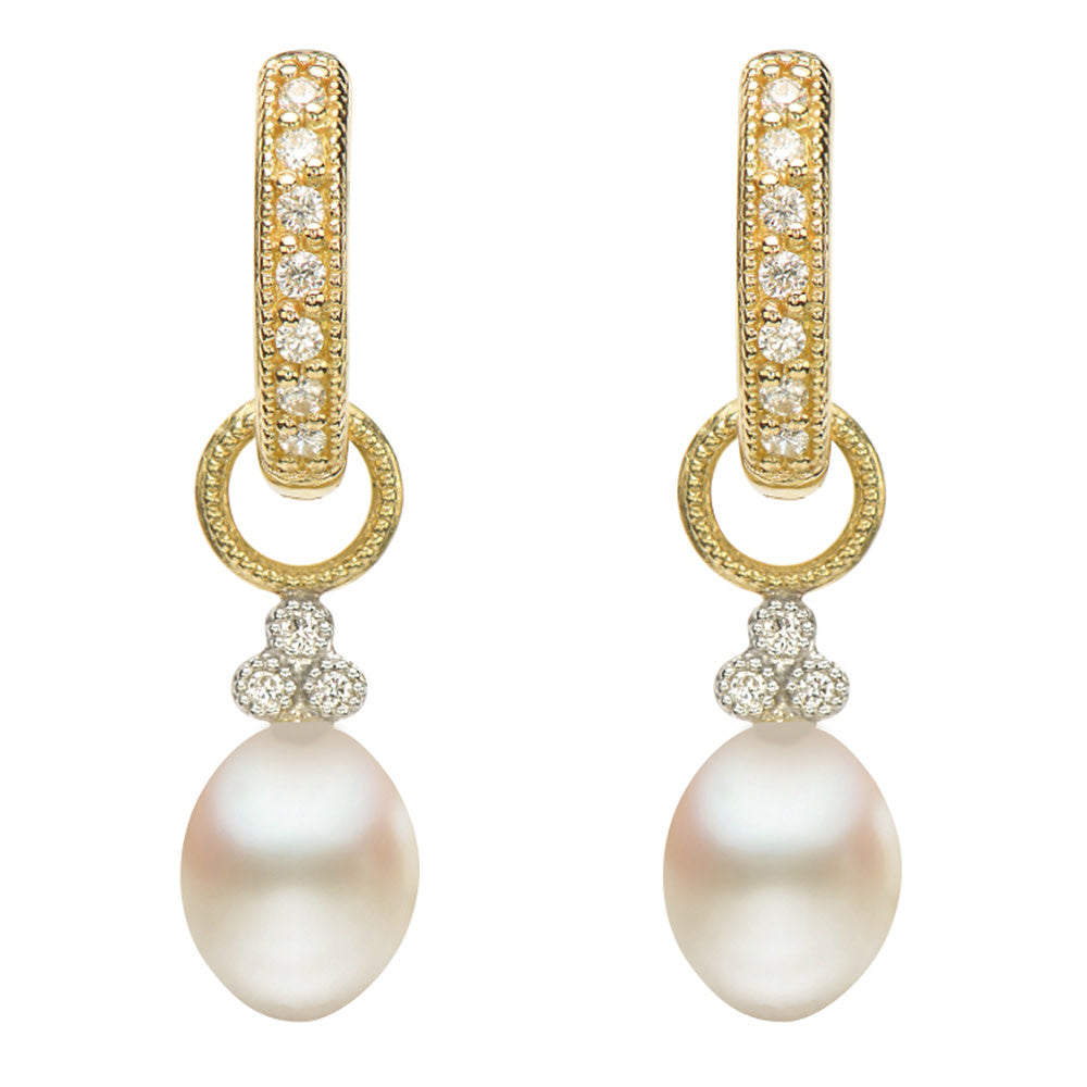 Provence Champagne Briolette Earring Charms Pearl