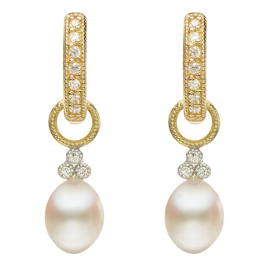 Provence Champagne Briolette Earring Charms Pearl