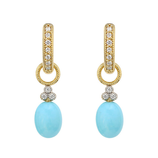 Provence Champagne Turquoise Briolette Earring Charms