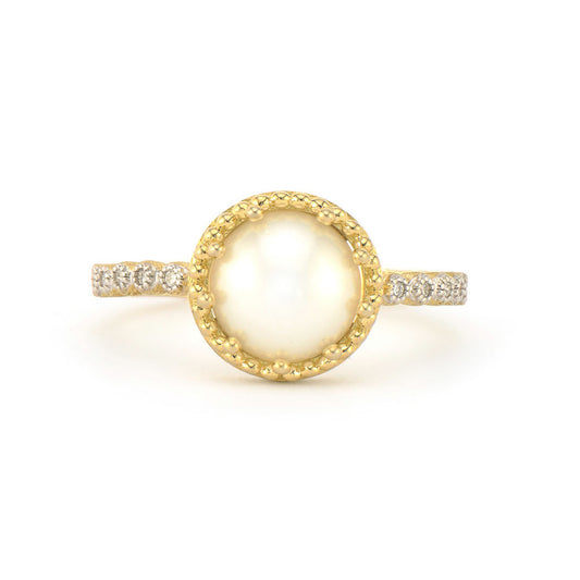 Provence Delicate Pave Trio Pearl Ring