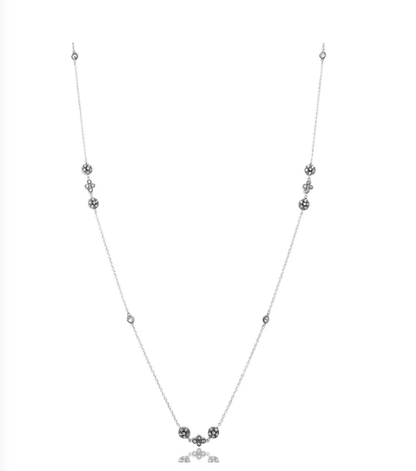 Silver Mixed Icon Station Wrap Necklace