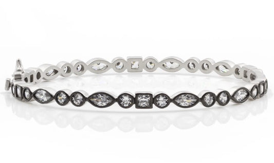 Signature Mixed Shaped Bangle Silver