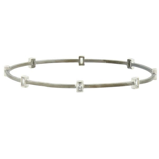 Signature Square Station Bangle - Silver