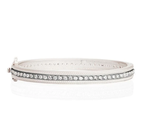 Silver & Black Pave Row Bangle