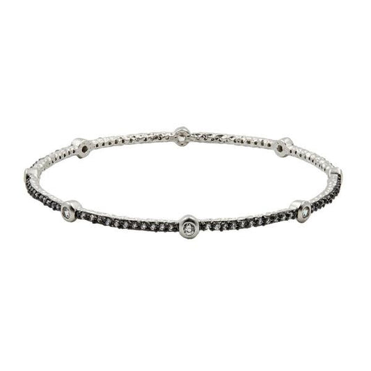 Single Bezel Slide Bangle Silver