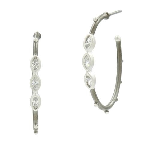 Oval Marquise Hoop Earrings