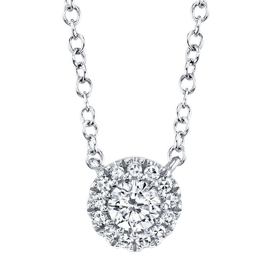 0.14Ct 14K WG Round Diamond Necklace