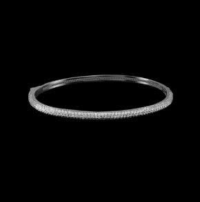Pave Diamondique Bangle Bracelet | Silver