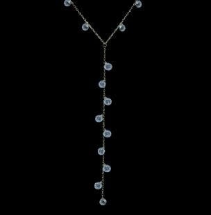 Drilled Diamondique Lariat Necklace | 16in Gold
