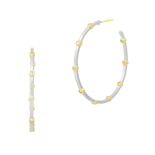 Signature Thin Bezel Hoop Earrings