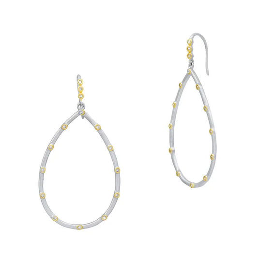 Signature Bezel Teardrop Earrings