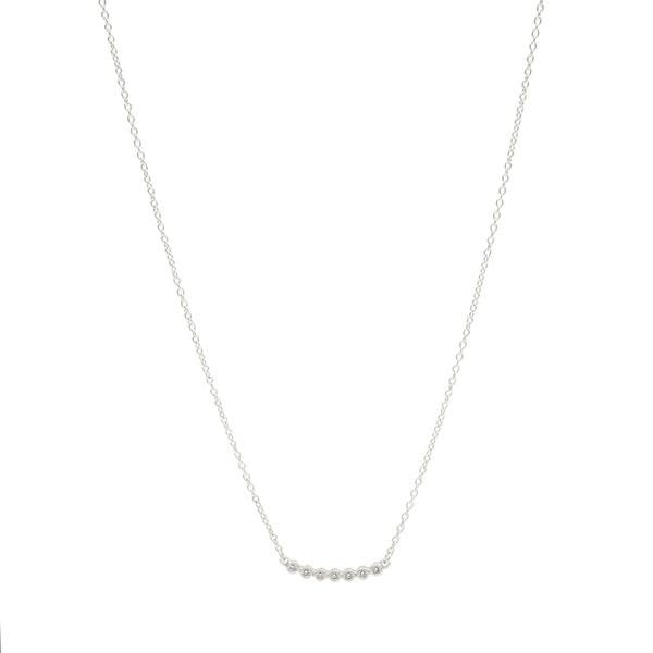 Horizontal Bezel Pendant Necklace Silver